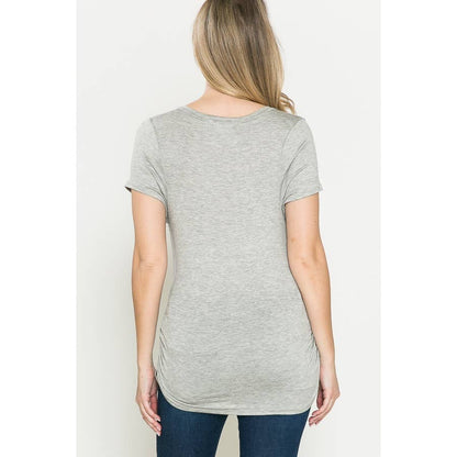 "Preggers" Shirring Ruched Maternity Graphic Tee