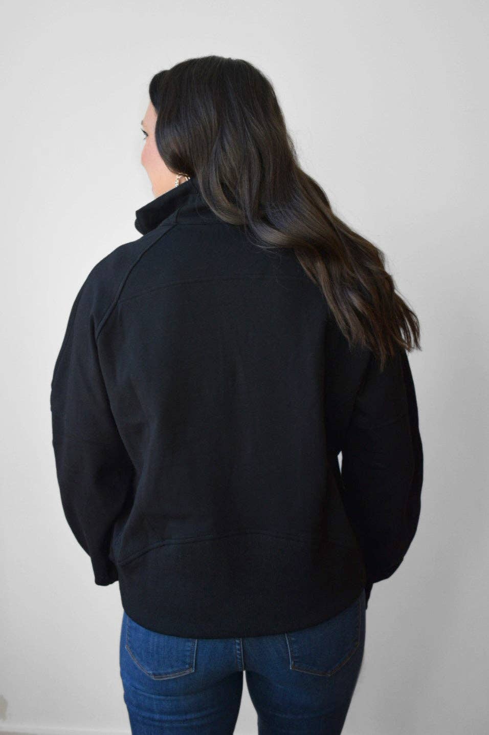 Oversized Funnel Neck Three Zip Breastfeeding Sweatshirt