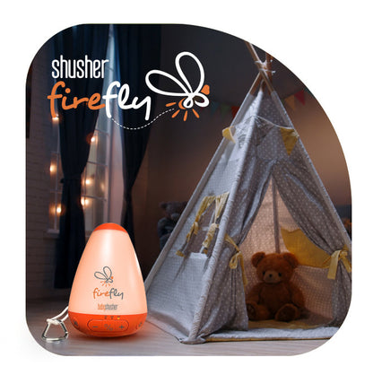 Shusher Firefly Portable Baby Sound Machine + Shushie Pacifier 2-Pack Bundle