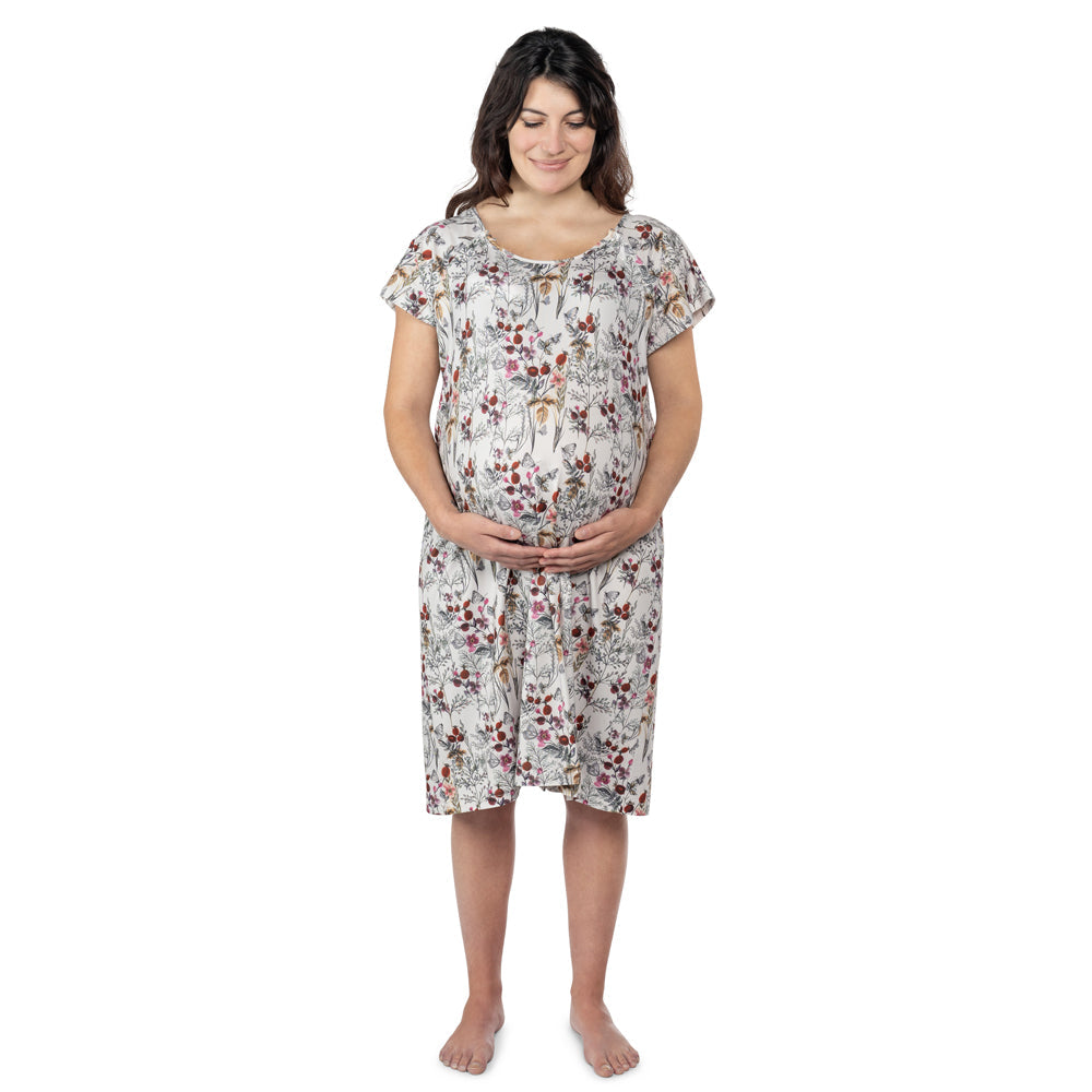 Three Little Tots Floral Mommy Labor and Delivery Nursing Hospital Gown