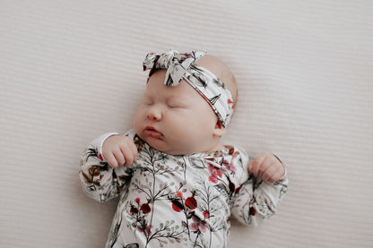 Three Little Tots Floral Newborn Knotted Baby Gown