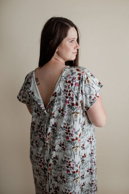 Three Little Tots Floral Mommy Labor and Delivery Nursing Hospital Gown