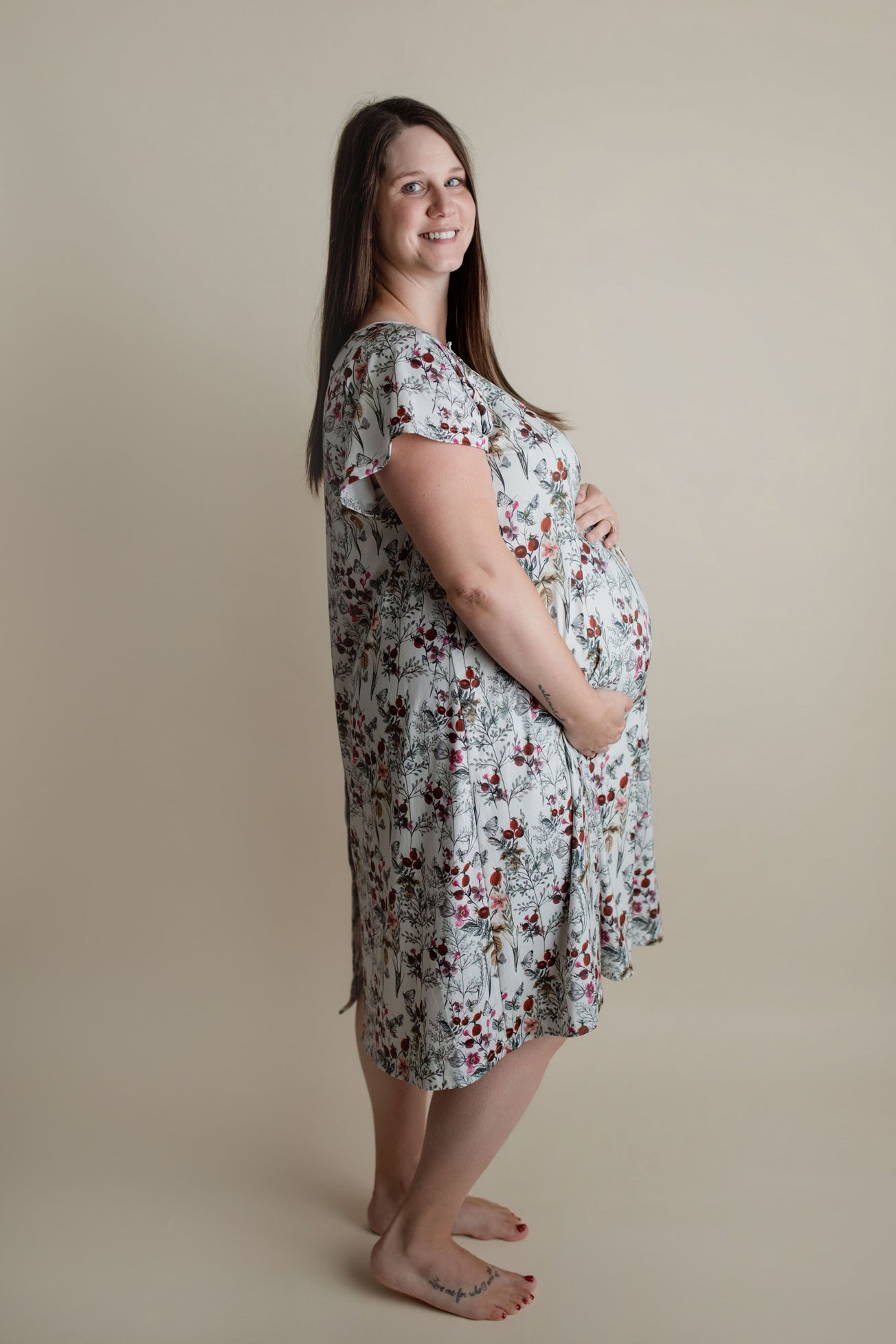 Three Little Tots Floral Mommy Labor and Delivery Nursing Hospital Gown