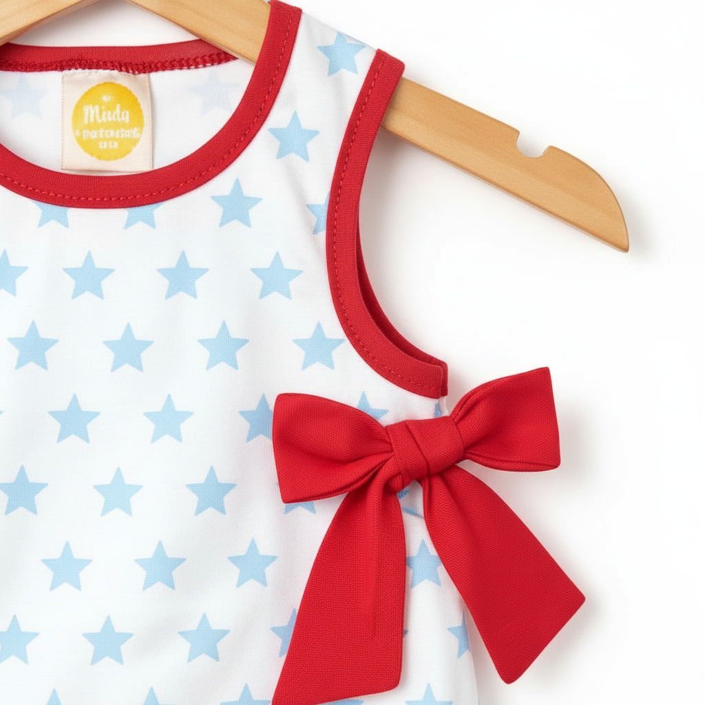 The Little Lemons Company Red, White, and Stars Bloomer Set