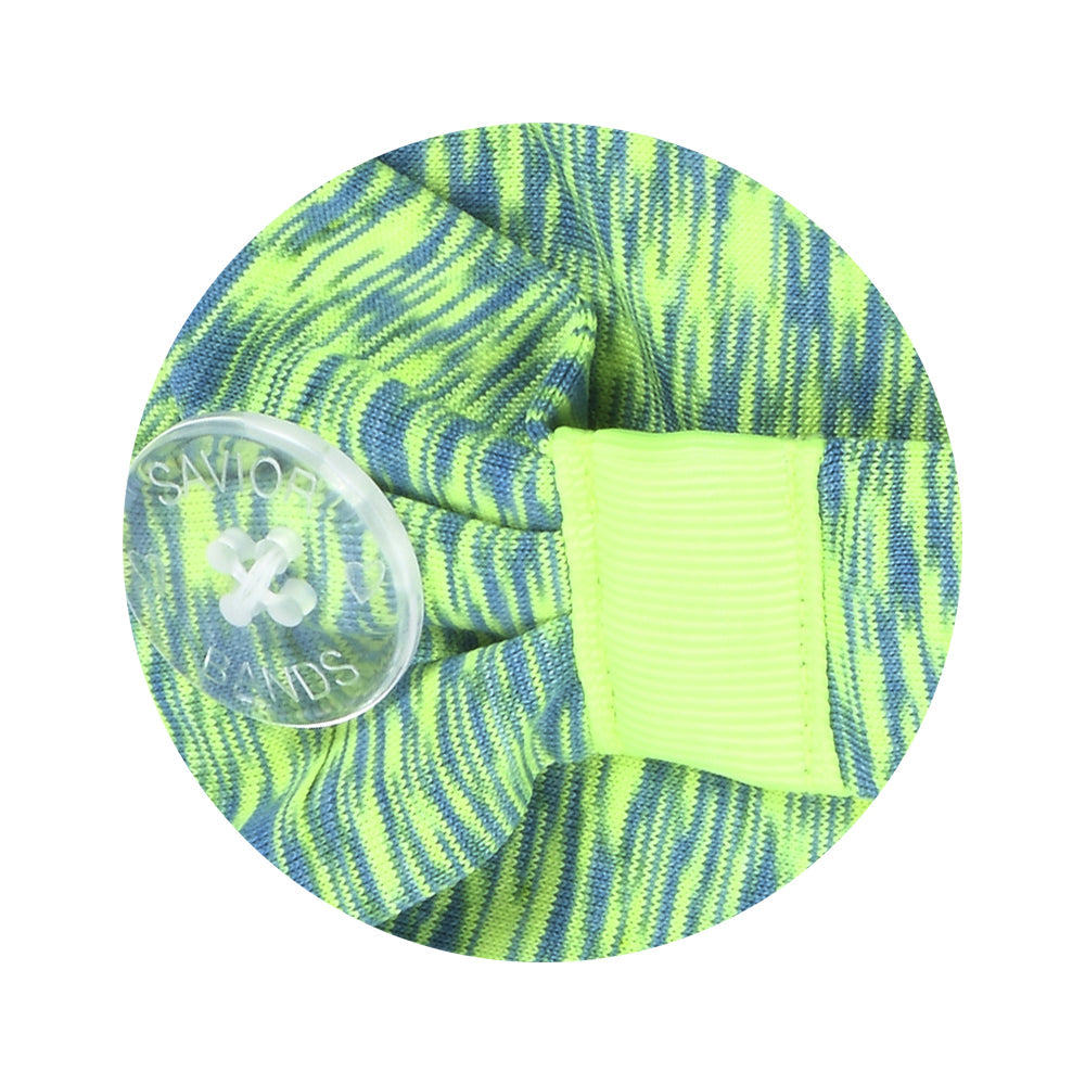 Three Little Tots Green & Blue Savior Headbands With Buttons For Masks