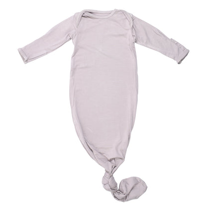 Three Little Tots Harbor Mist Neutral Knotted Newborn Baby Gown