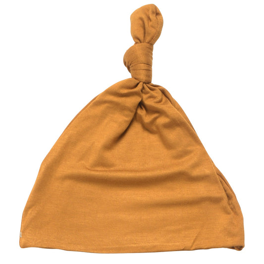 Three Little Tots Golden Harvest Orange Knotted Newborn Hat