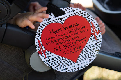 Three Little Tots Heart Warrior No Touching Baby Car Seat Tag