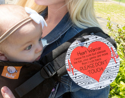 Three Little Tots Heart Warrior No Touching Baby Car Seat Tag