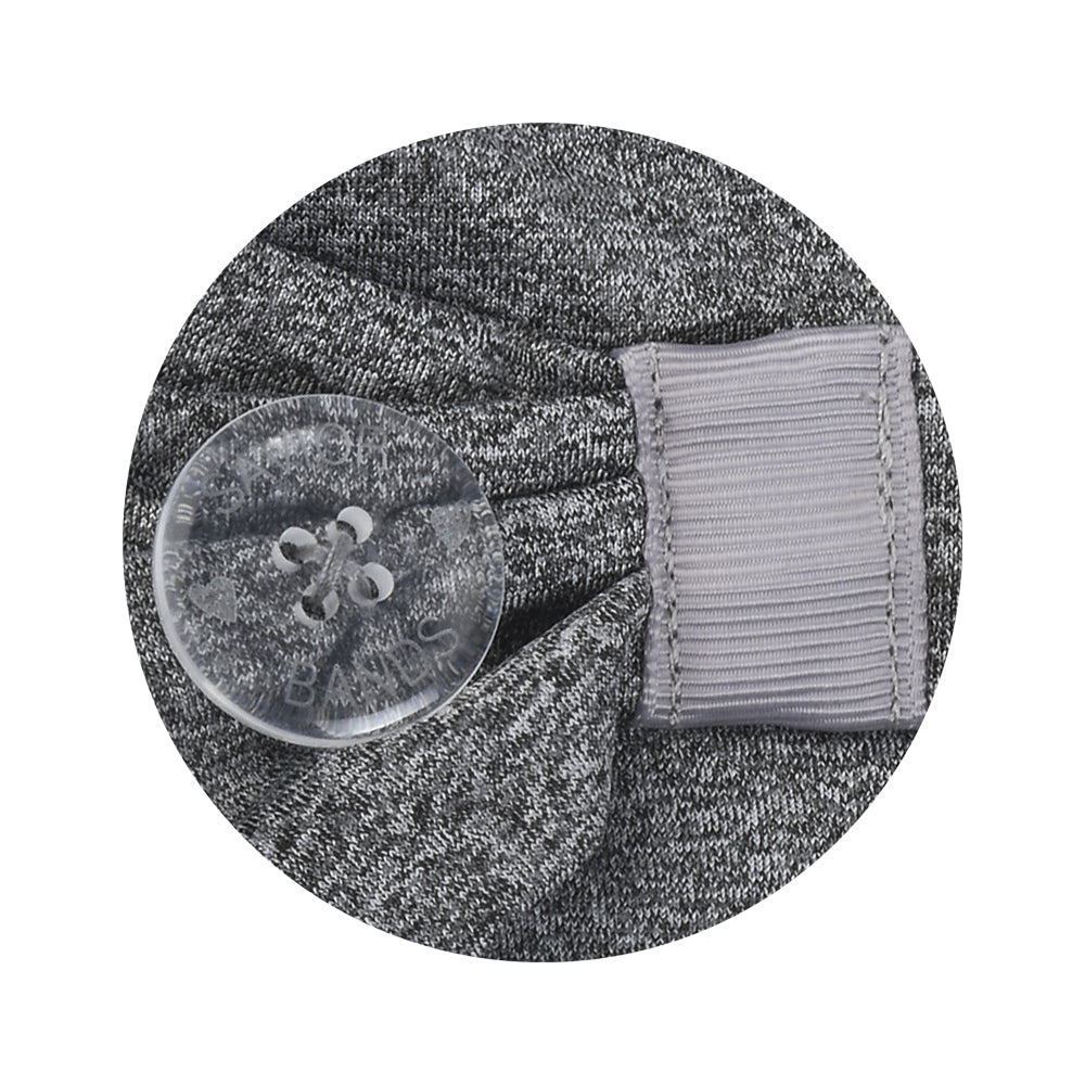 Three Little Tots Heather Gray Savior Headbands With Buttons for Masks