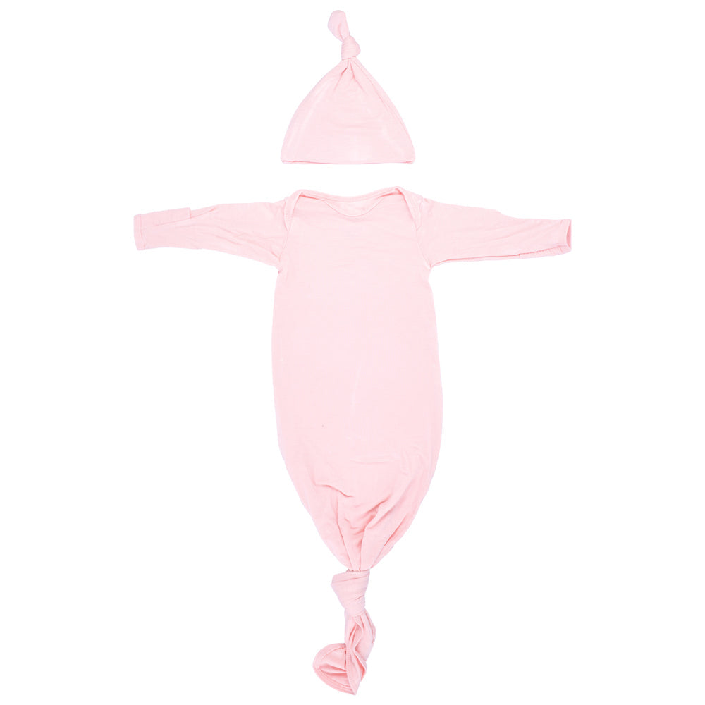 Three Little Tots Heavenly Pink Newborn Knotted Baby Gown