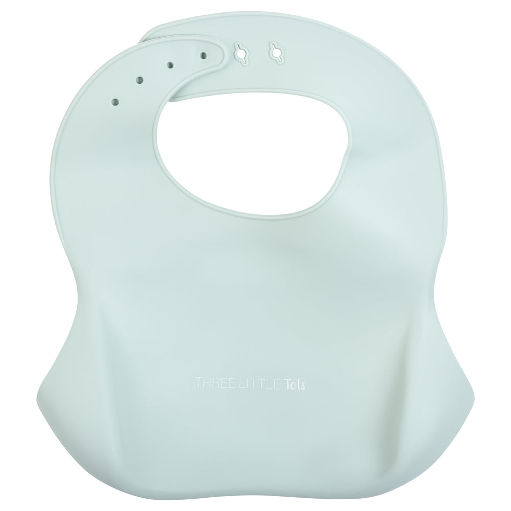 Three Little Tots Honeydew Silicone Bib
