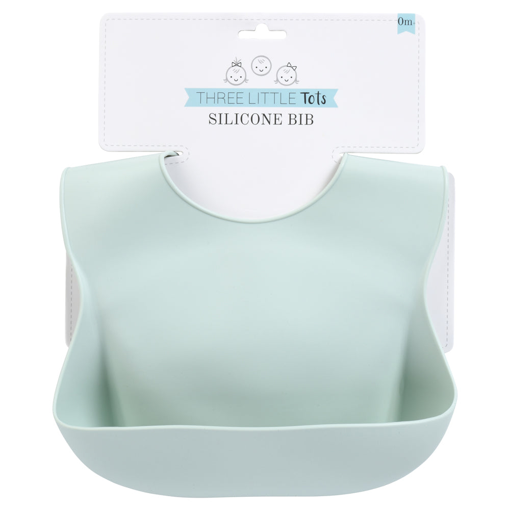 Three Little Tots Honeydew Silicone Bib