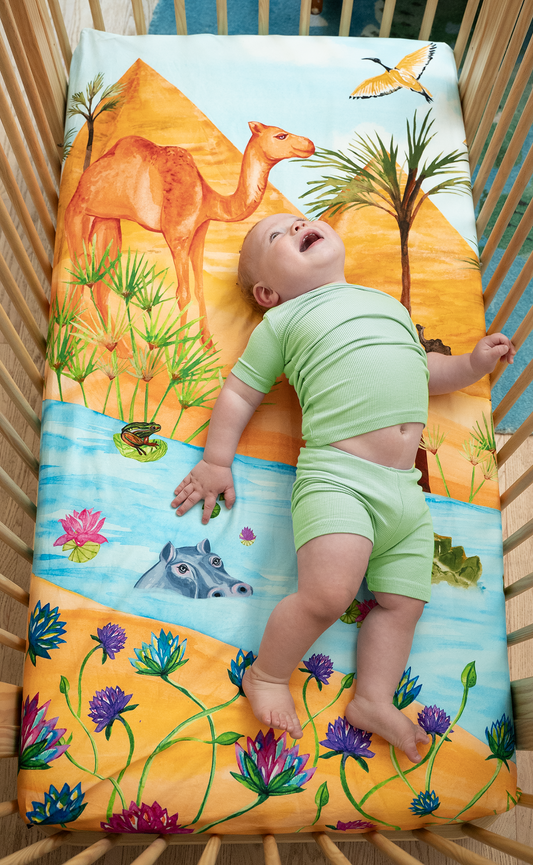 Moon Star Baby Naptime on the Nile Fitted Crib Sheet