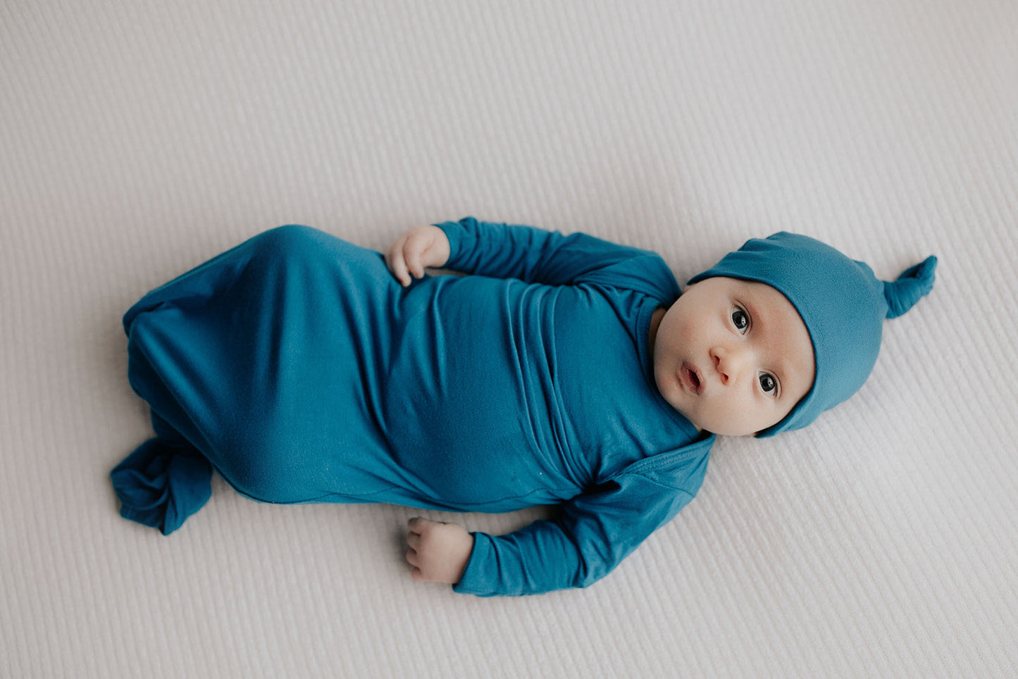 Three Little Tots Blue Knotted Newborn Baby Gown
