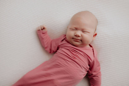 Three Little Tots Rose Knotted Newborn Baby Gown