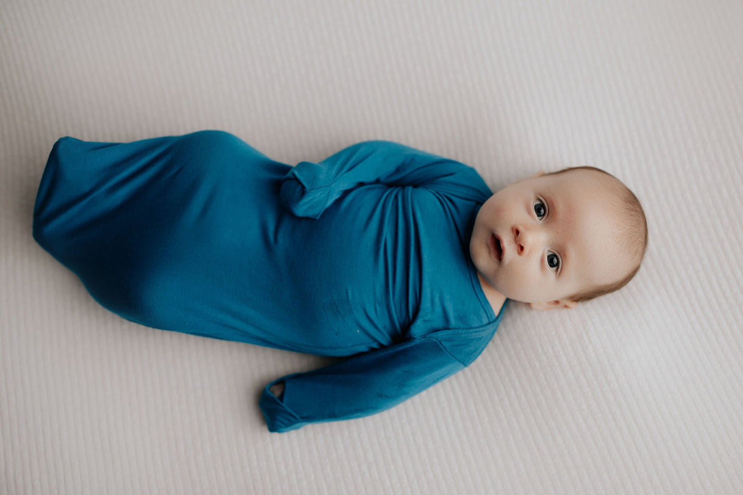 Three Little Tots Blue Knotted Newborn Baby Gown