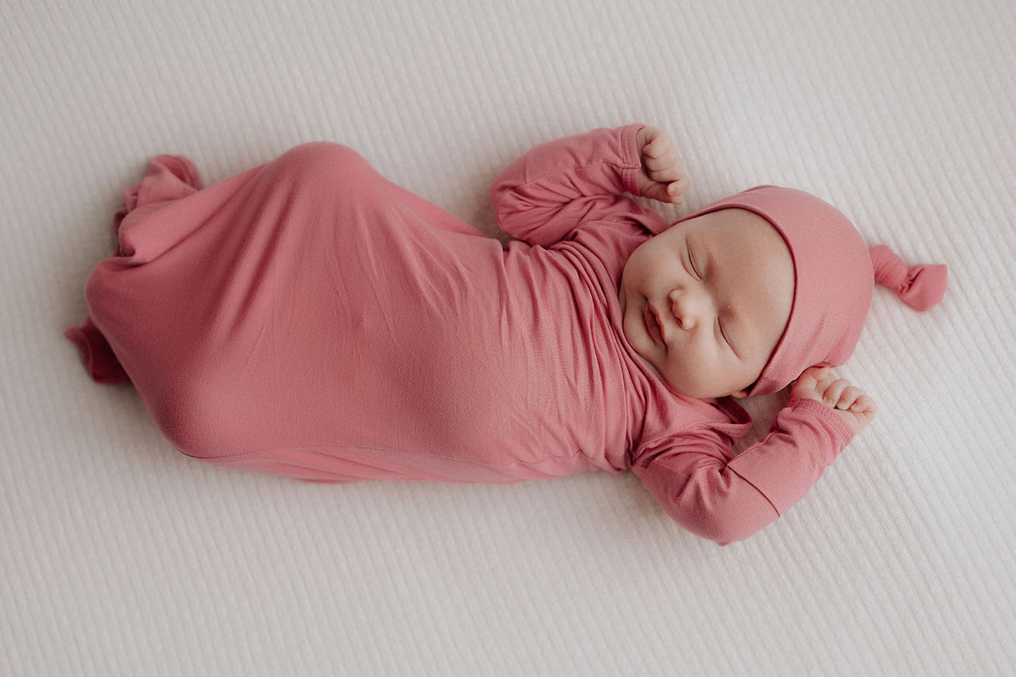 Three Little Tots Rose Knotted Newborn Baby Gown