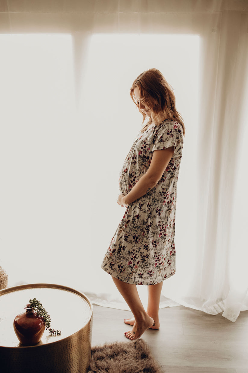 Three Little Tots Floral Mommy Labor and Delivery Nursing Hospital Gown