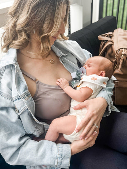Davin & Adley [LACE BACK] Amelia Pumping & Nursing Crop Cami