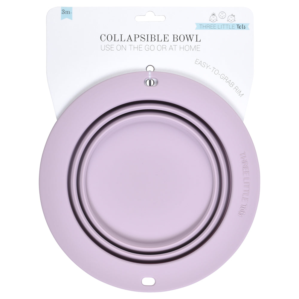 Three Little Tots Lilac Collapsible Bowl for Travel or Home