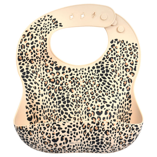 Three Little Tots Leopard Silicone Baby Bib