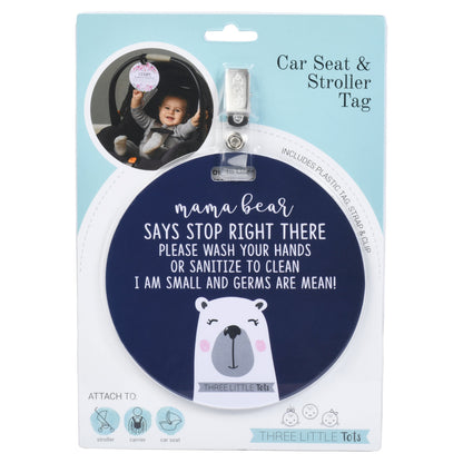 Three Little Tots Mama Bear Please Don't Touch My Baby Car Seat Sign Tag