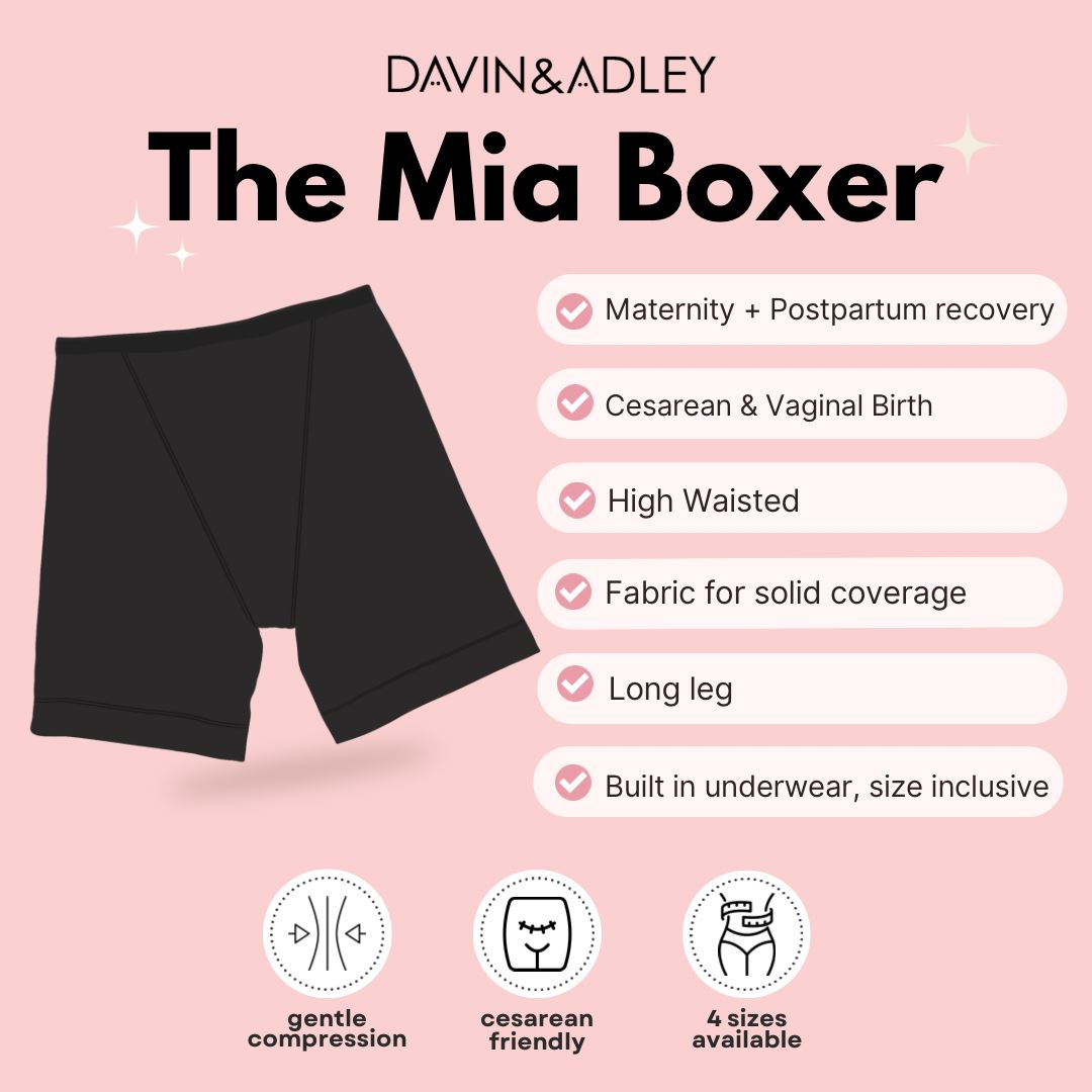 Davin & Adley Mia High-Waisted Postpartum Recovery Underwear Boxer Short (Non-Returnable)