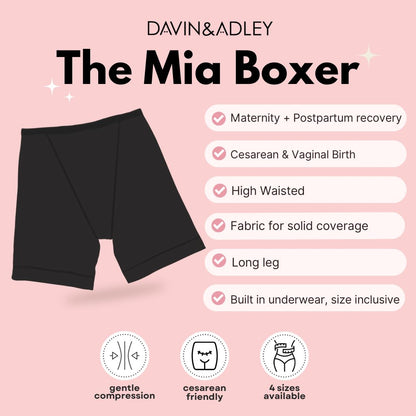Davin & Adley Mia High-Waisted Postpartum Recovery Underwear Boxer Short (Non-Returnable)