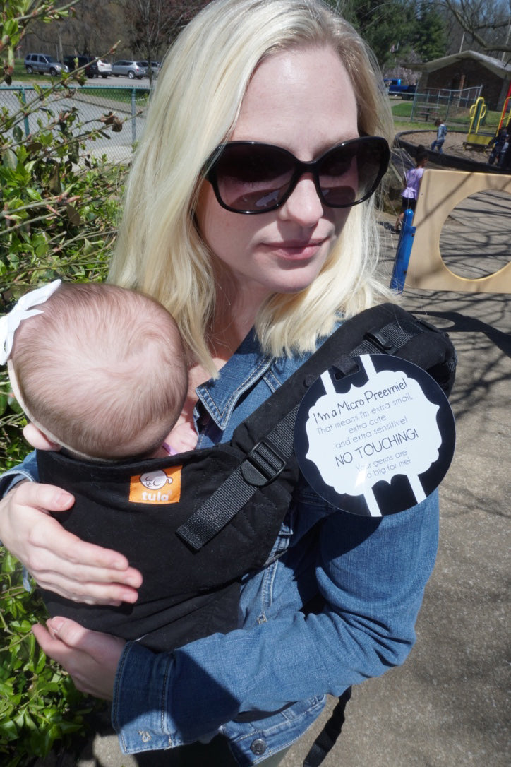 Three Little Tots Micro Preemie No Touching Car Seat Sign Tag