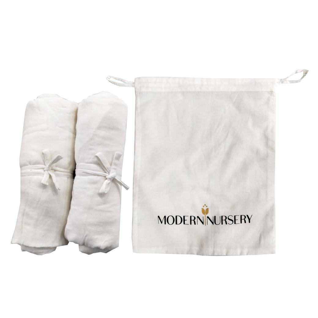 Modern Nursery Organic Muslin Crib Sheets (Set of 2)