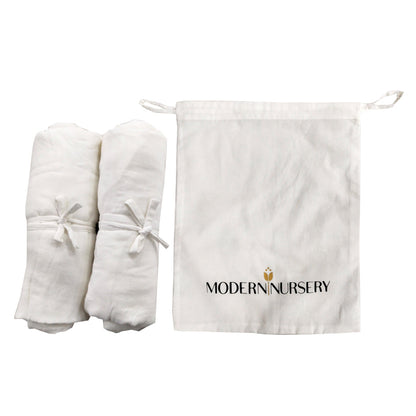 Modern Nursery Organic Muslin Crib Sheets (Set of 2)