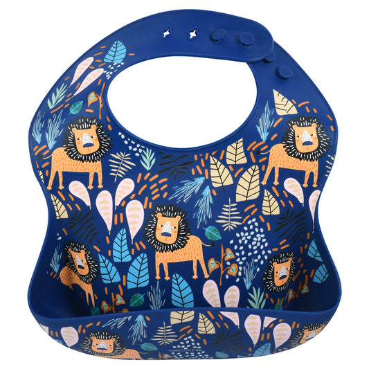 Three Little Tots Lion Silicone Bib with Crumb Catcher