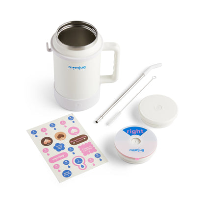 momjug™ Breastfeeding Water Bottle - 50oz Hydration with Breast Indicator & Pacifier Clip