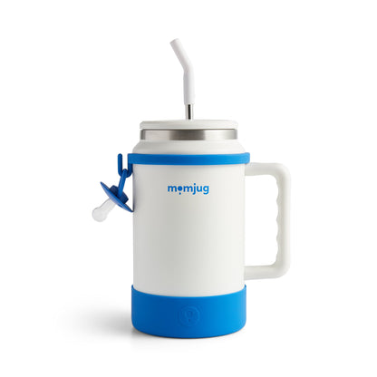 momjug™ Breastfeeding Water Bottle - 50oz Hydration with Breast Indicator & Pacifier Clip