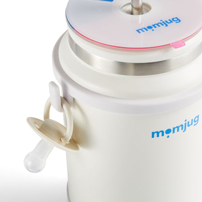 momjug™ Breastfeeding Water Bottle - 50oz Hydration with Breast Indicator & Pacifier Clip