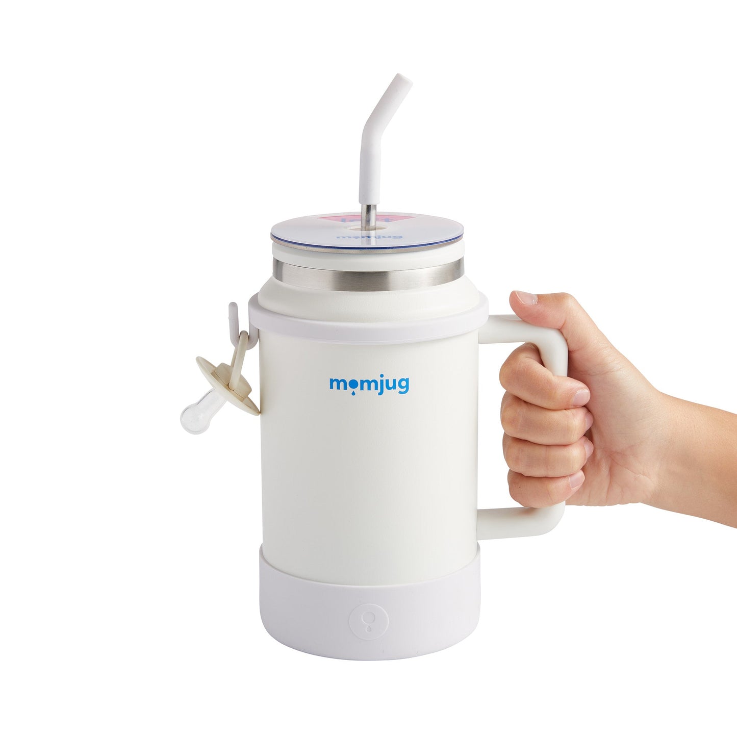 momjug™ Breastfeeding Water Bottle - 50oz Hydration with Breast Indicator & Pacifier Clip