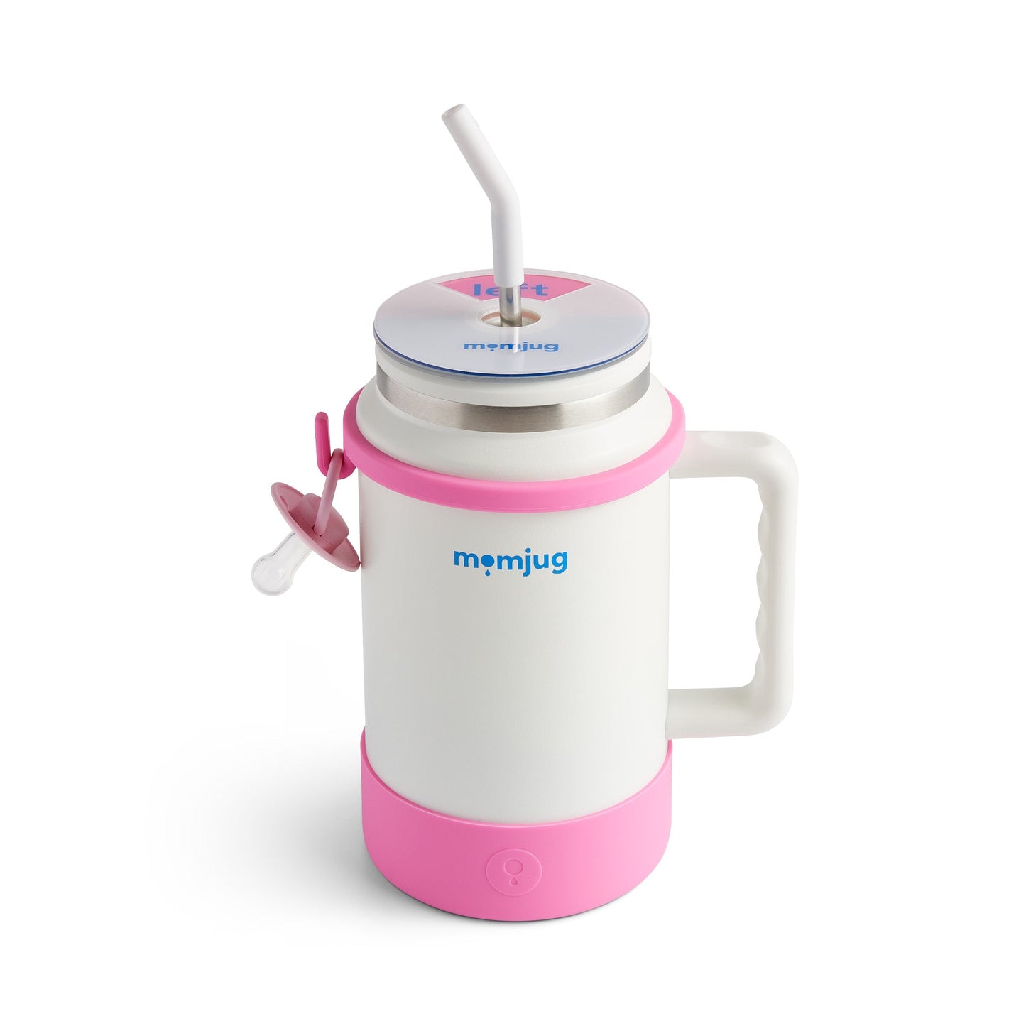 momjug™ Breastfeeding Water Bottle - 50oz Hydration with Breast Indicator & Pacifier Clip