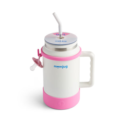 momjug™ Breastfeeding Water Bottle - 50oz Hydration with Breast Indicator & Pacifier Clip