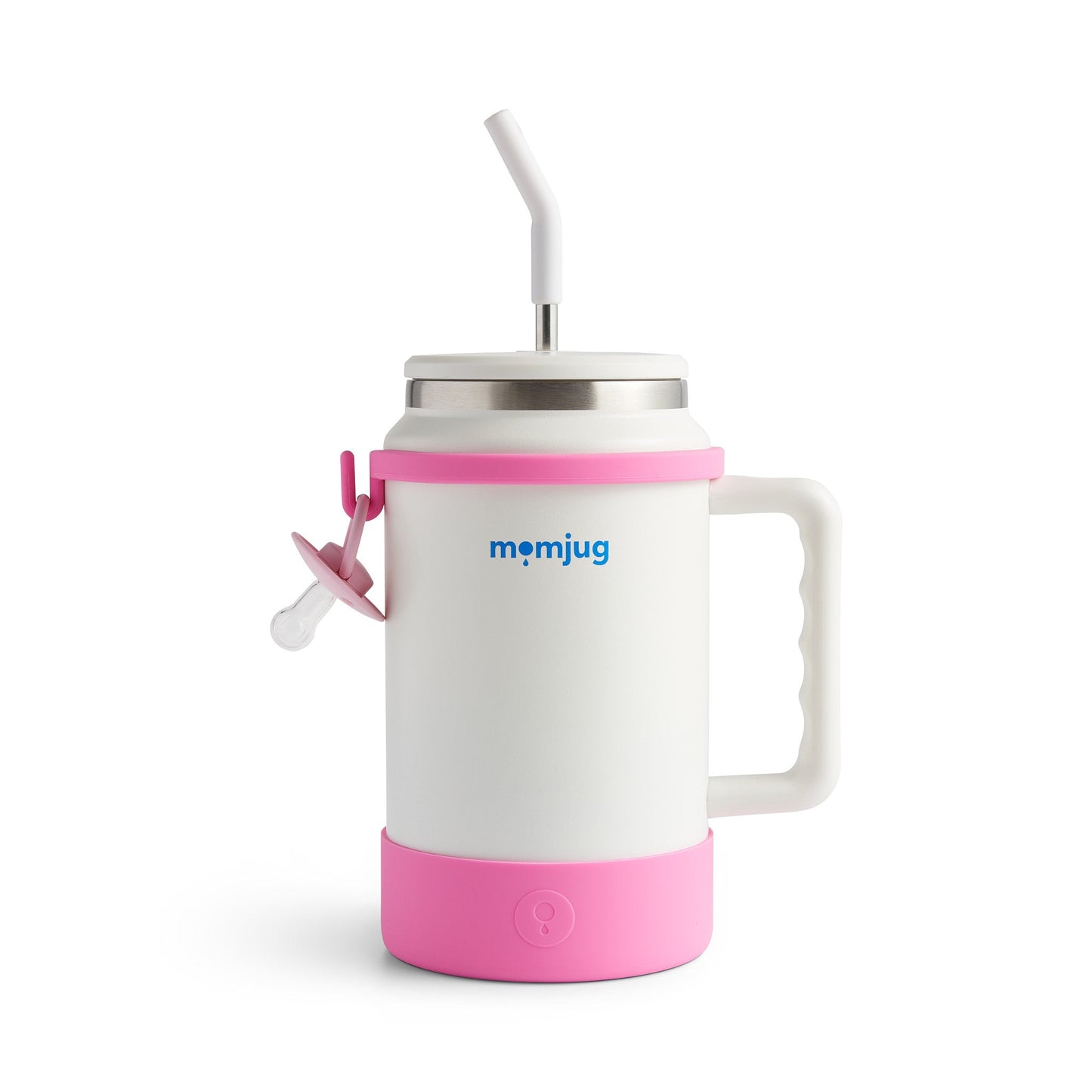 momjug™ Breastfeeding Water Bottle - 50oz Hydration with Breast Indicator & Pacifier Clip