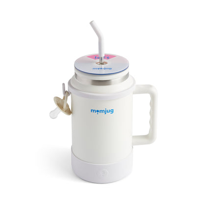 momjug™ Breastfeeding Water Bottle - 50oz Hydration with Breast Indicator & Pacifier Clip