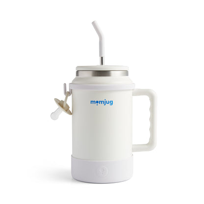 momjug™ Breastfeeding Water Bottle - 50oz Hydration with Breast Indicator & Pacifier Clip