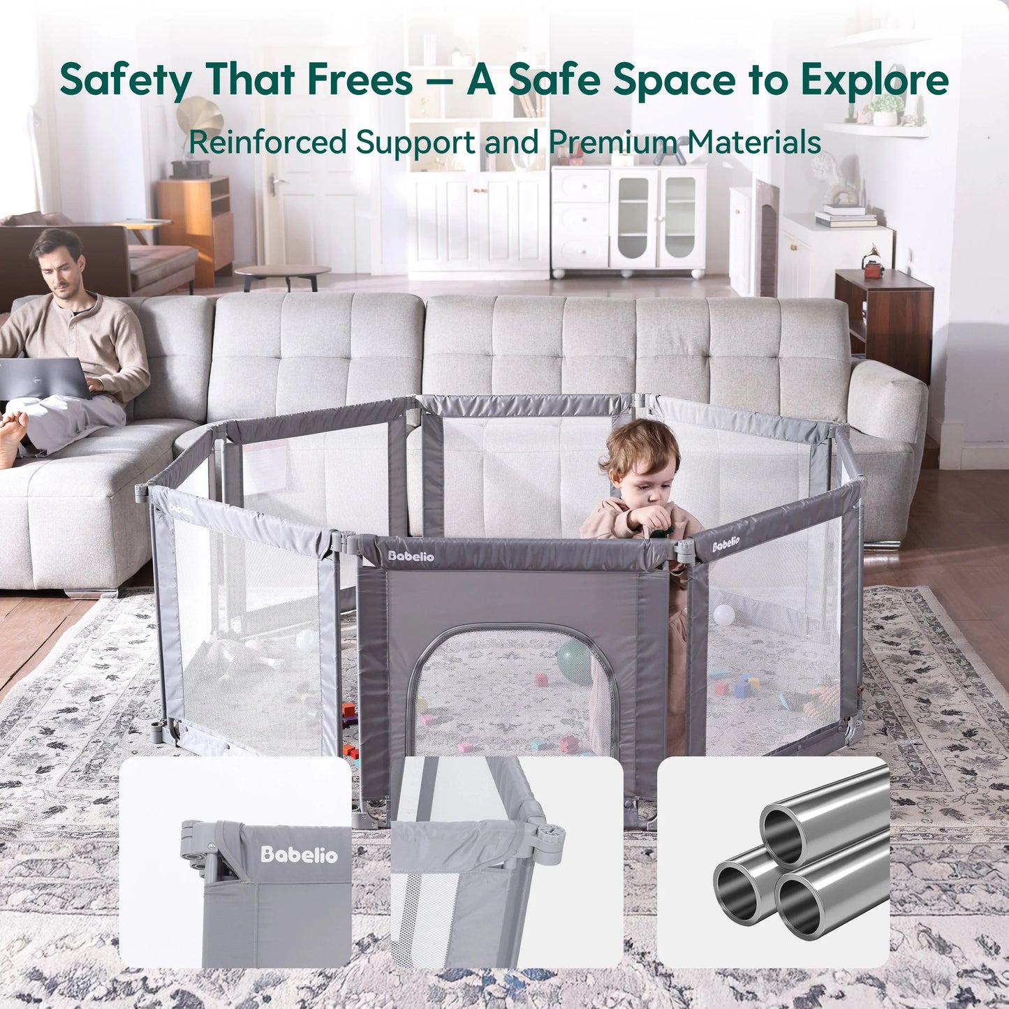 Babelio MorphGuard | Foldable & Shapeable Safety Fence Playpen
