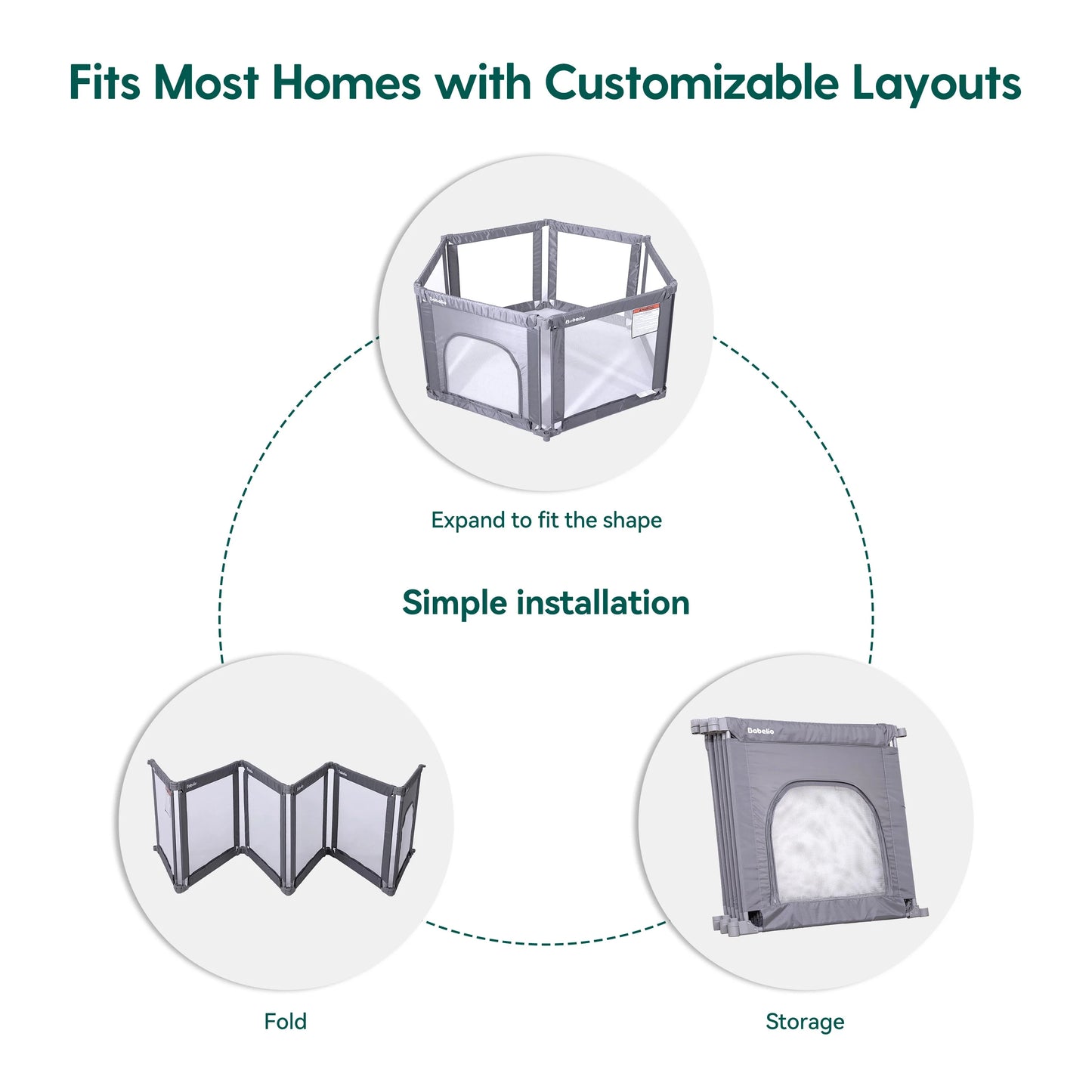 Babelio MorphGuard | Foldable & Shapeable Safety Fence Playpen