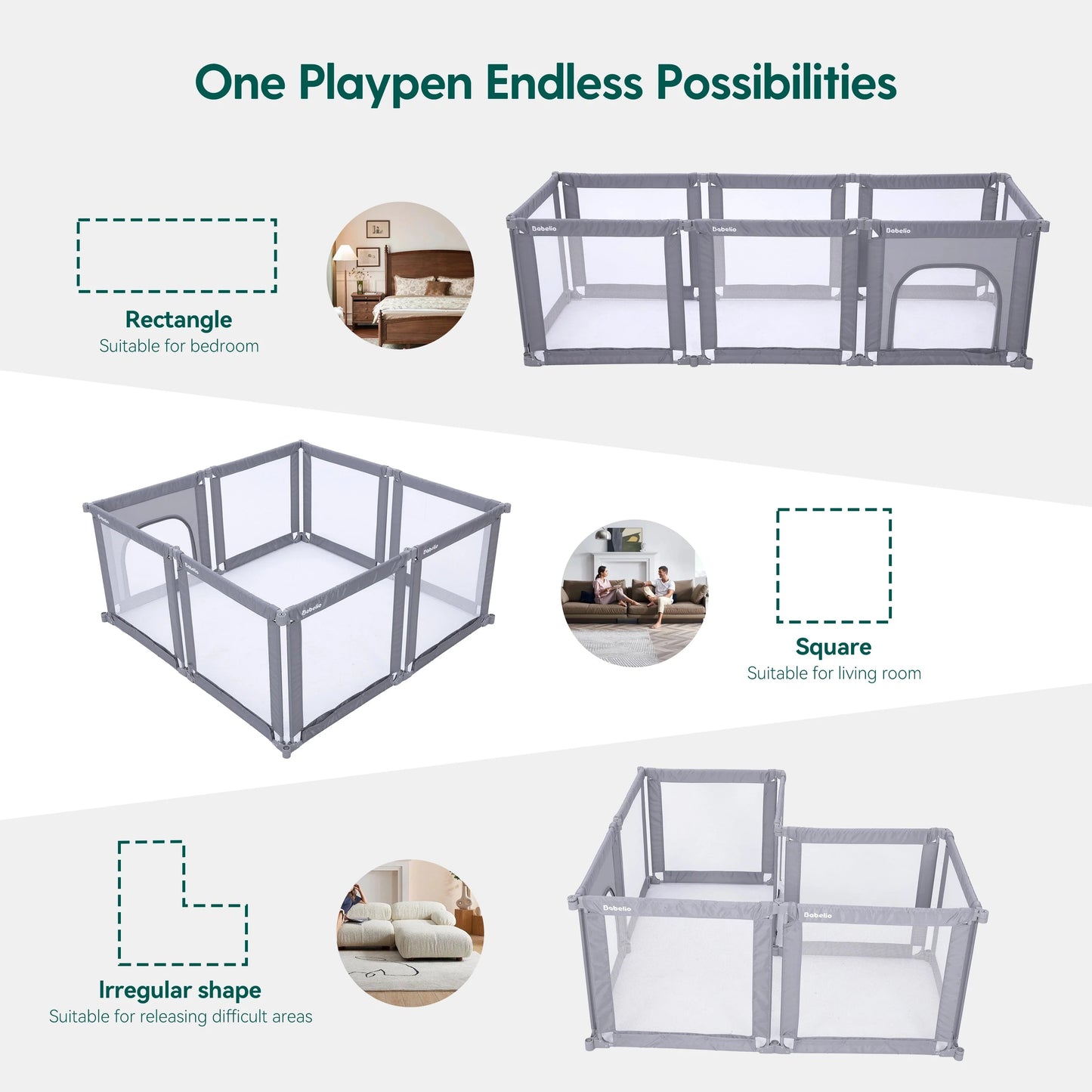 Babelio MorphGuard | Foldable & Shapeable Safety Fence Playpen