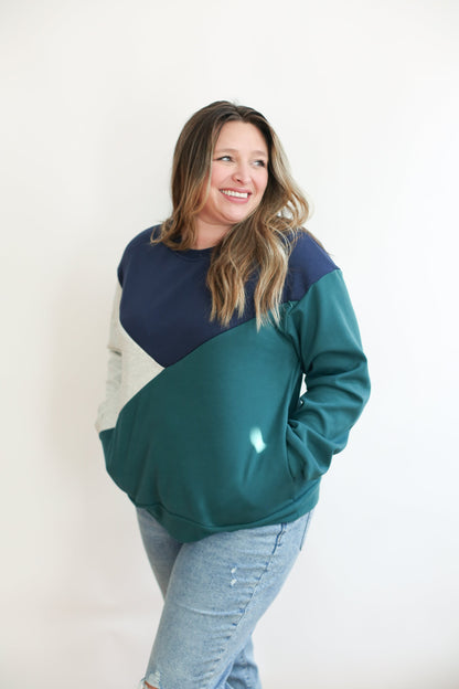 Movemama Velour Interior Diagonal Zip Breastfeeding Sweatshirt