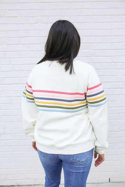 Movemama Six Stripe Invisible Zip Breastfeeding Sweatshirt