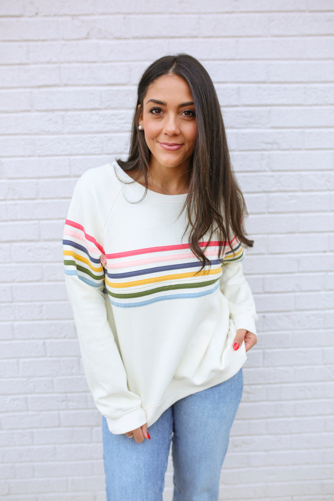 Movemama Six Stripe Invisible Zip Breastfeeding Sweatshirt