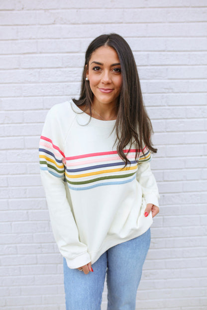 Movemama Six Stripe Invisible Zip Breastfeeding Sweatshirt