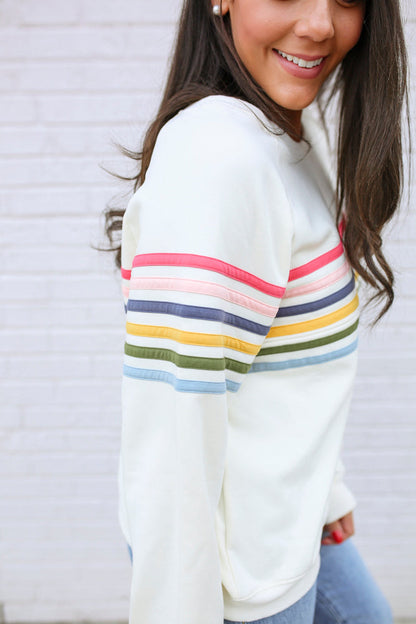 Movemama Six Stripe Invisible Zip Breastfeeding Sweatshirt